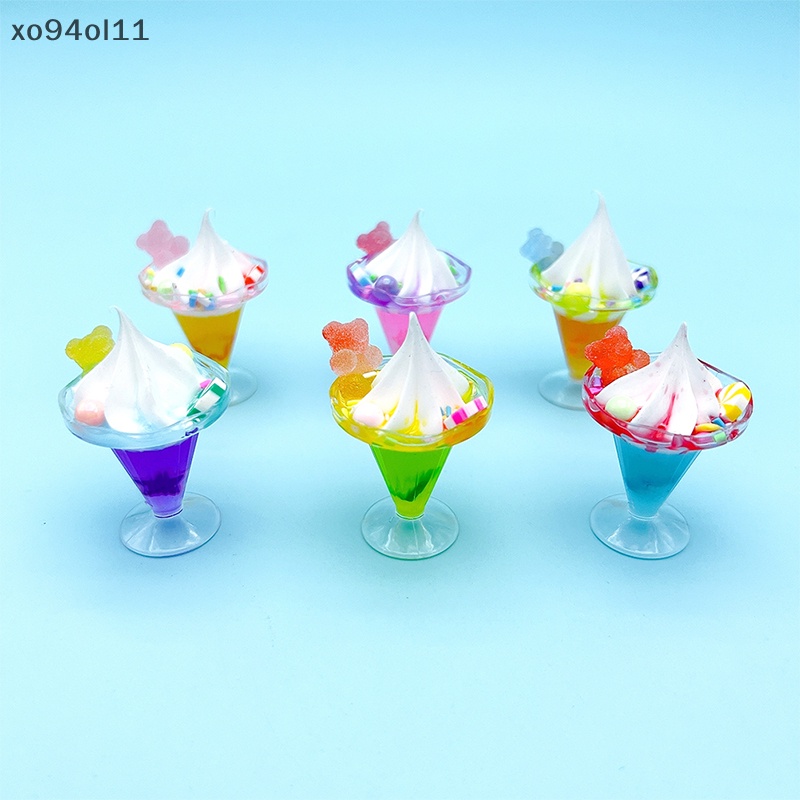 Xo 1Pc Rumah Boneka Miniatur Sundae Beruang Cream Cup Terompet Cup Ice Cream Cup Ornamen Lanskap Mikro Dekorasi Rumah Boneka Mainan OL