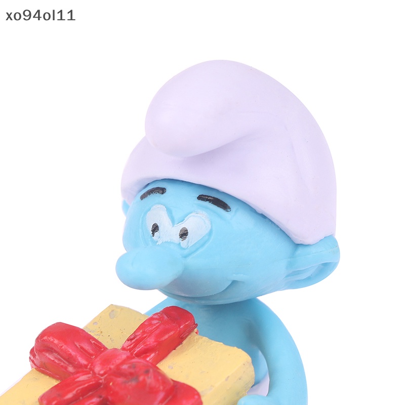 Xo 12gaya Anime Kartun Smurfs PVC Model Mainan Lucu Semangat Biru Boneka Kue Decora OL