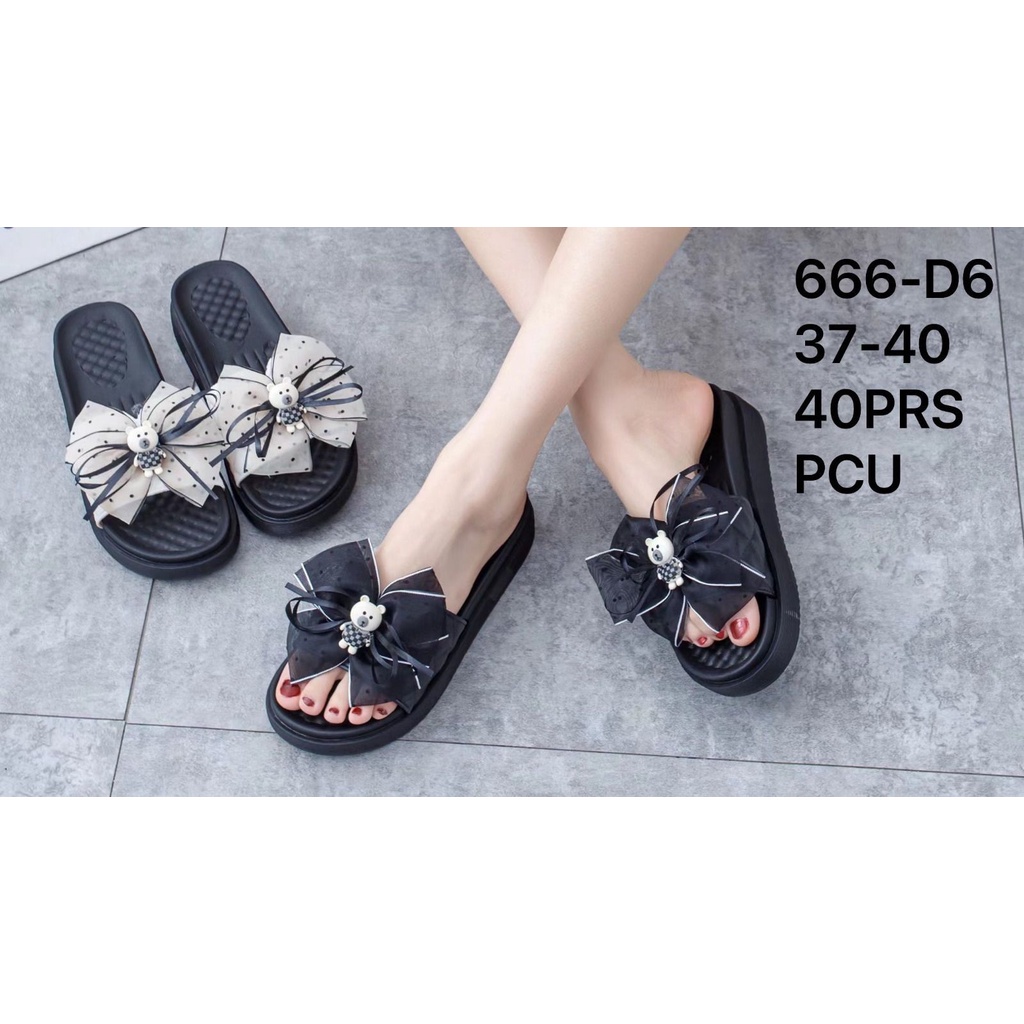 Sandal Wedges Perempuan 666 D6 Sendal Selop Jelly Import Wanita Model Terbaru SDLWW