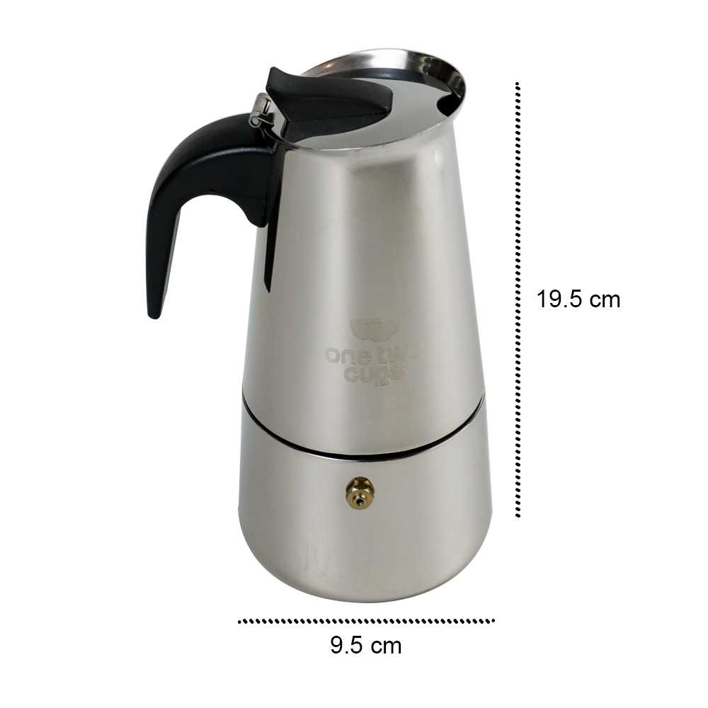 One Two Cups Espresso Coffee Maker Moka Pot Teko 300ml 6 Cup - Z20