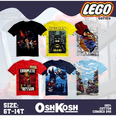 Kaos Lengan Pendek Anak Atasan Kaos Cowok Laki-laki  Motif Lego Usia 6-12 Tahun Lembut