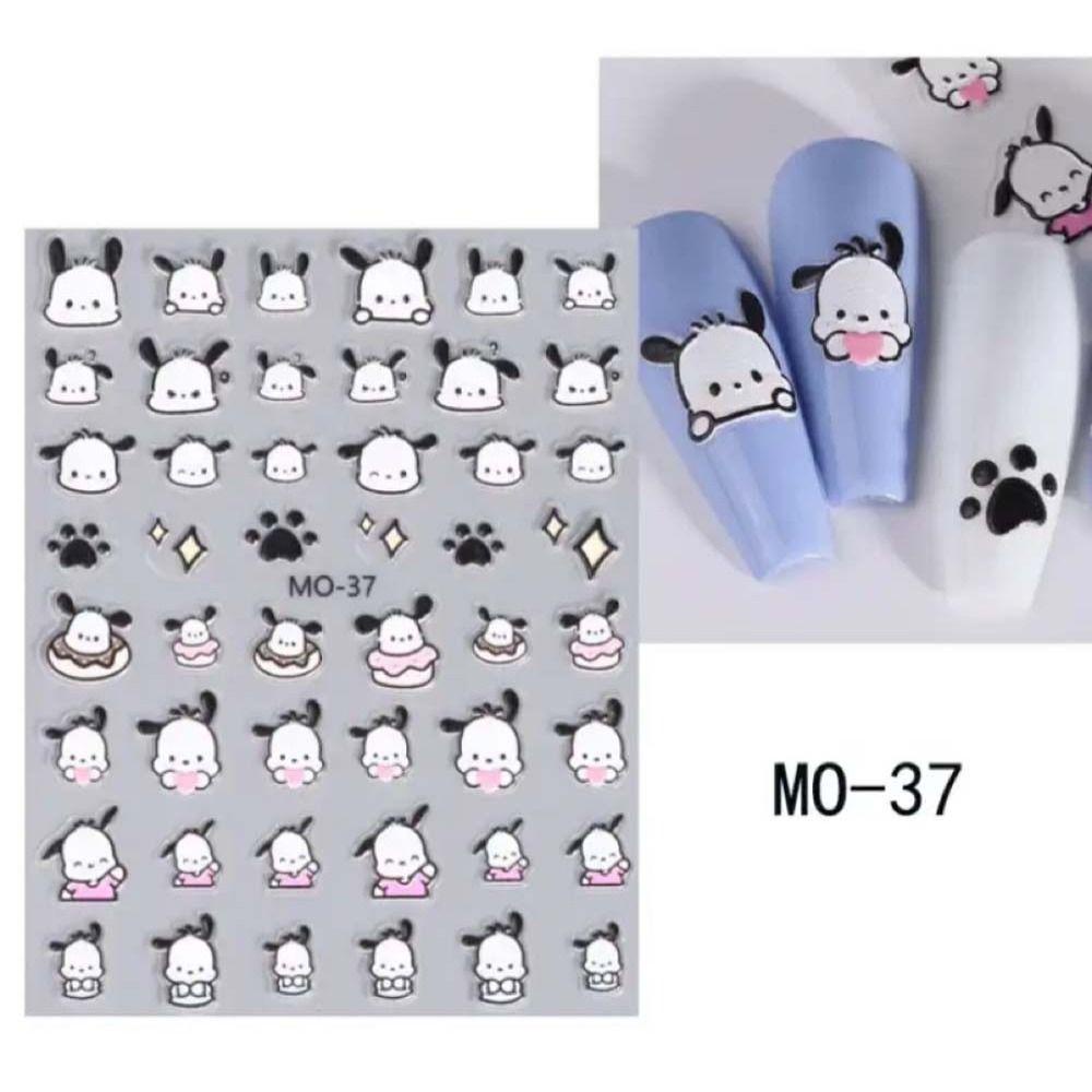 Needway Kartun Stiker Kuku Wanita Perekat Diri Melody Sheep Pochacco Dog Relief Nail Dekorasi
