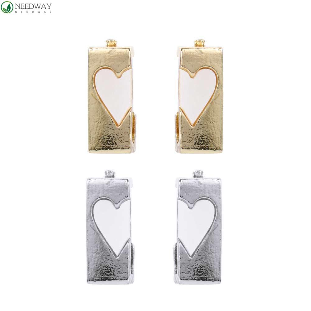 Needway Anting Wanita Punk Vintage French C shape Cool Square Heart