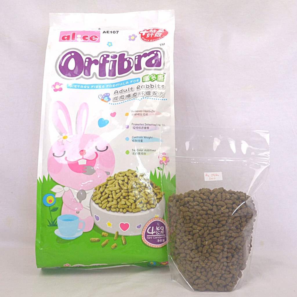 ALICE AE107 Makanan Kelinci Orfibra Rabbit Pellet Repack 500g
