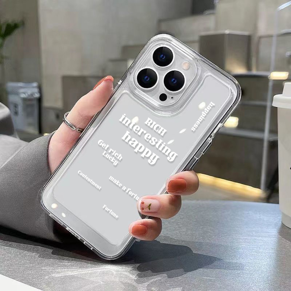 Rich Happy Case Untuk Samsung A11 EU A12 A13 A14 A10 A10S A20 A21 A22 A23 A20S A30 A02 A03 A50 A51 A52 A53 A54 A31 A32 A33 A34 A04 A73 A72 A71 S10 Ruang Akrilik TPU Penutup Belakang