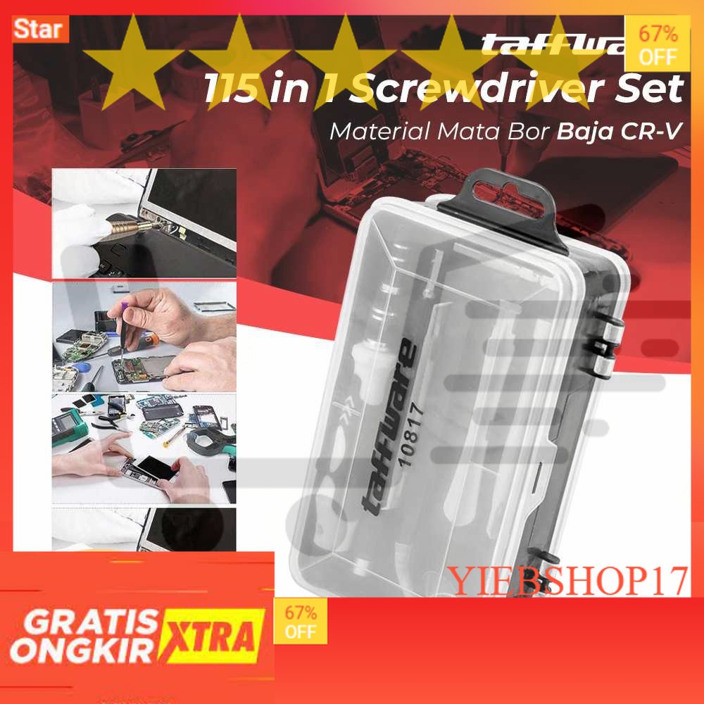 Taffware 115 in 1 Screwdriver Set Reparasi Smartphone Laptop Precision - 10817