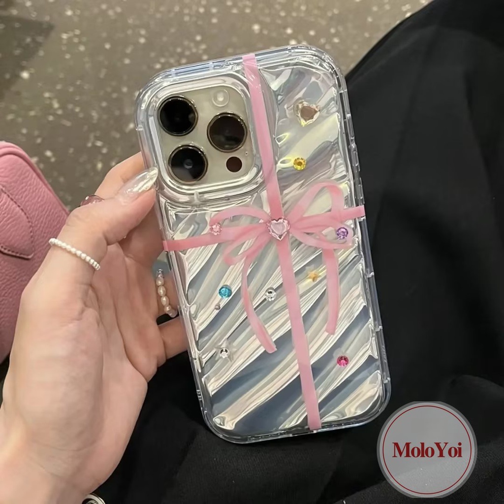 IPHONE Luxury Dazzle Kartu Warna 3D Stereo Corrugation Case Kompatibel Untuk Iphone11 12 14 13 Pro MAX XR X XS MAX 7Plus 7 6 8 6S Plus SE 2020 Kreatif Surat Sederhana Fantasi Butterfly Cover