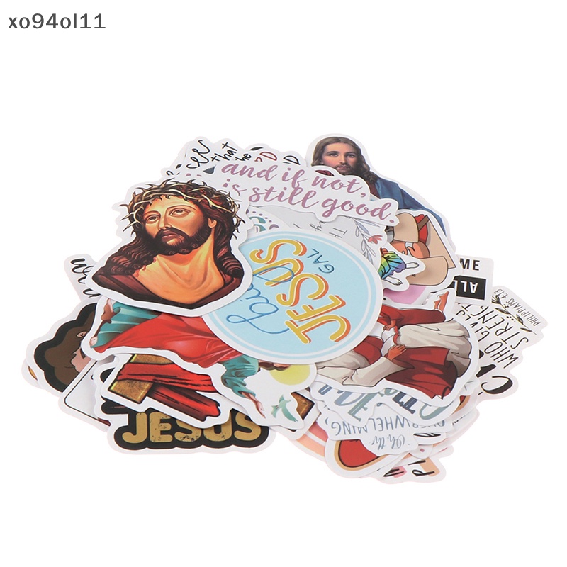 Xo 50Pcs Yesus Kristen Kartun Graffiti Laptop Stiker Decal OL