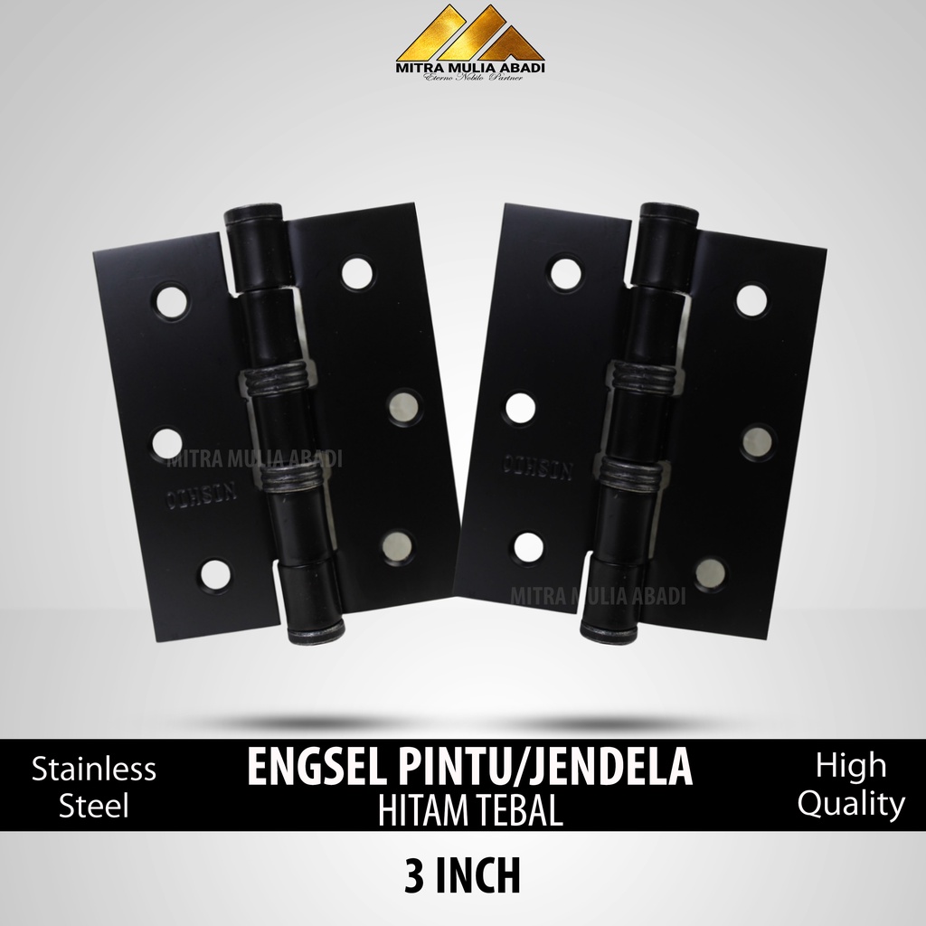 Engsel Pintu Hitam 3 Inch Jendela tebal/besar