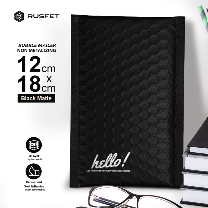 

[SC] AMPLOP BUBBLE | BUBBLE MAILER | BUBBLE PACKING ONLINE HITAM 12X18 - Hitam, 12CM X 18CM