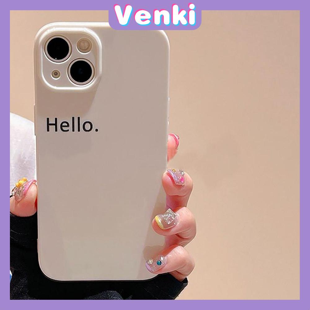 Venki - Untuk Iphone11 iPhone Case Pink Glossy Film TPU Lembut Shockproof Fase Penutup Perlindungan Kata Sederhana Halo Kompatibel Dengan Iphone14 13 Pro max 12 Pro max xr xs max 7 8Plus