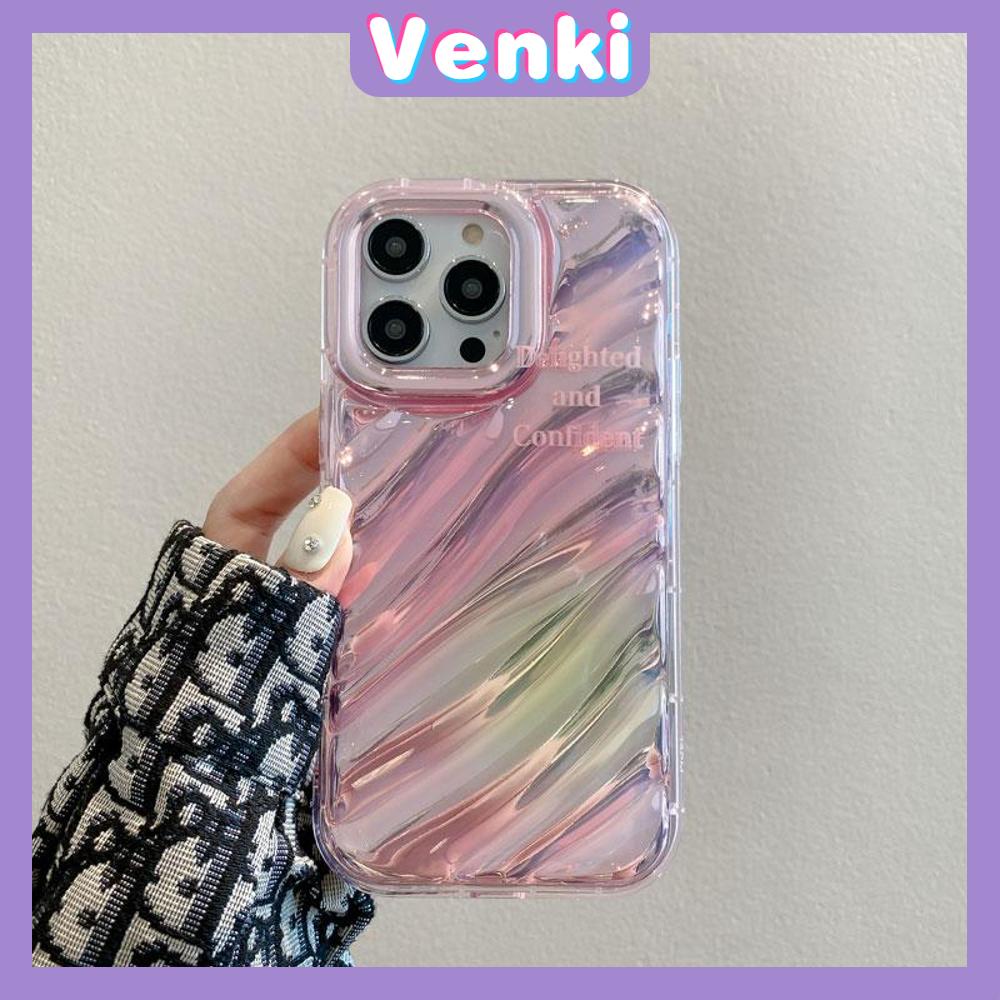 Venki - Untuk Iphone11 iPhone Case Laser Reflektif Transparan Casing Ponsel TPU Lembut Shockproof Airbag Telepon Alfabet Inggris Sederhana Kompatibel Dengan Iphone14 13 Pro Max 12 Pro Max7