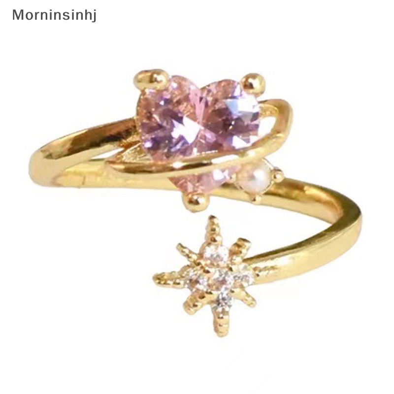 Mornin Fashion Hati Zirkon Vintage Cinta Cincin Ins Punk Gothic Terbuka Adjustable Jari Cincin Untuk Wanita Perempuan Pesta Trendi Perhiasan Hadiah id