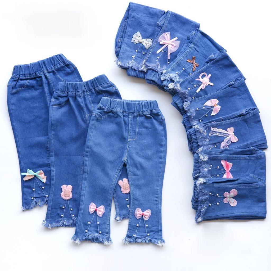 Jeans Jins Import Mutiara Rawis XIU Anak Perempuan Cewek 2 3 4 5  Tahun Stretch