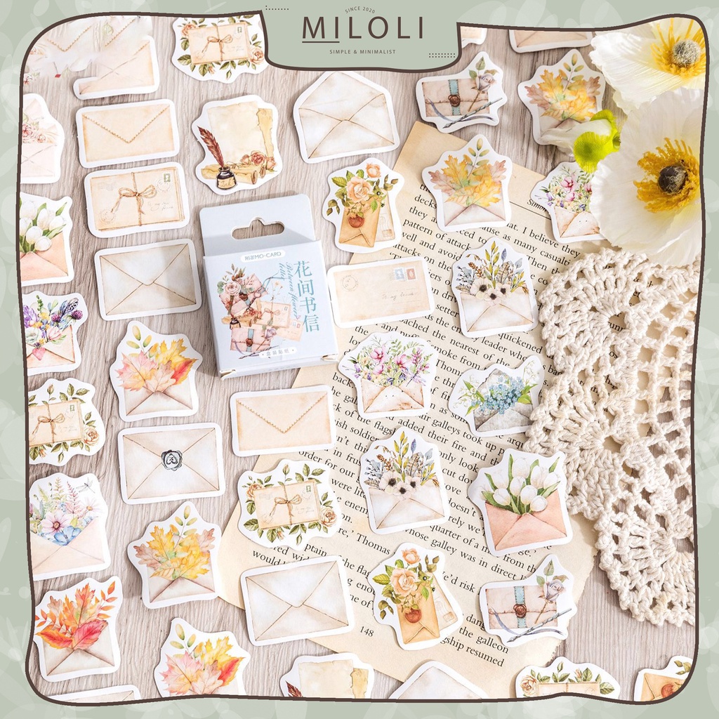 

[MILOLI] 46Pcs BETWEEN FLOWERS LETTER Deco Sticker DIY Scrapbook Stiker Jurnal Diary Planner Kotak - B0411