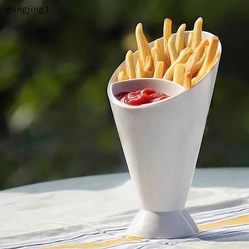 Ggg 1Pc Wadah Portable Fries Cup Salad Cup Gelas Gagang Kentang Goreng Plastik Cup Saos ID