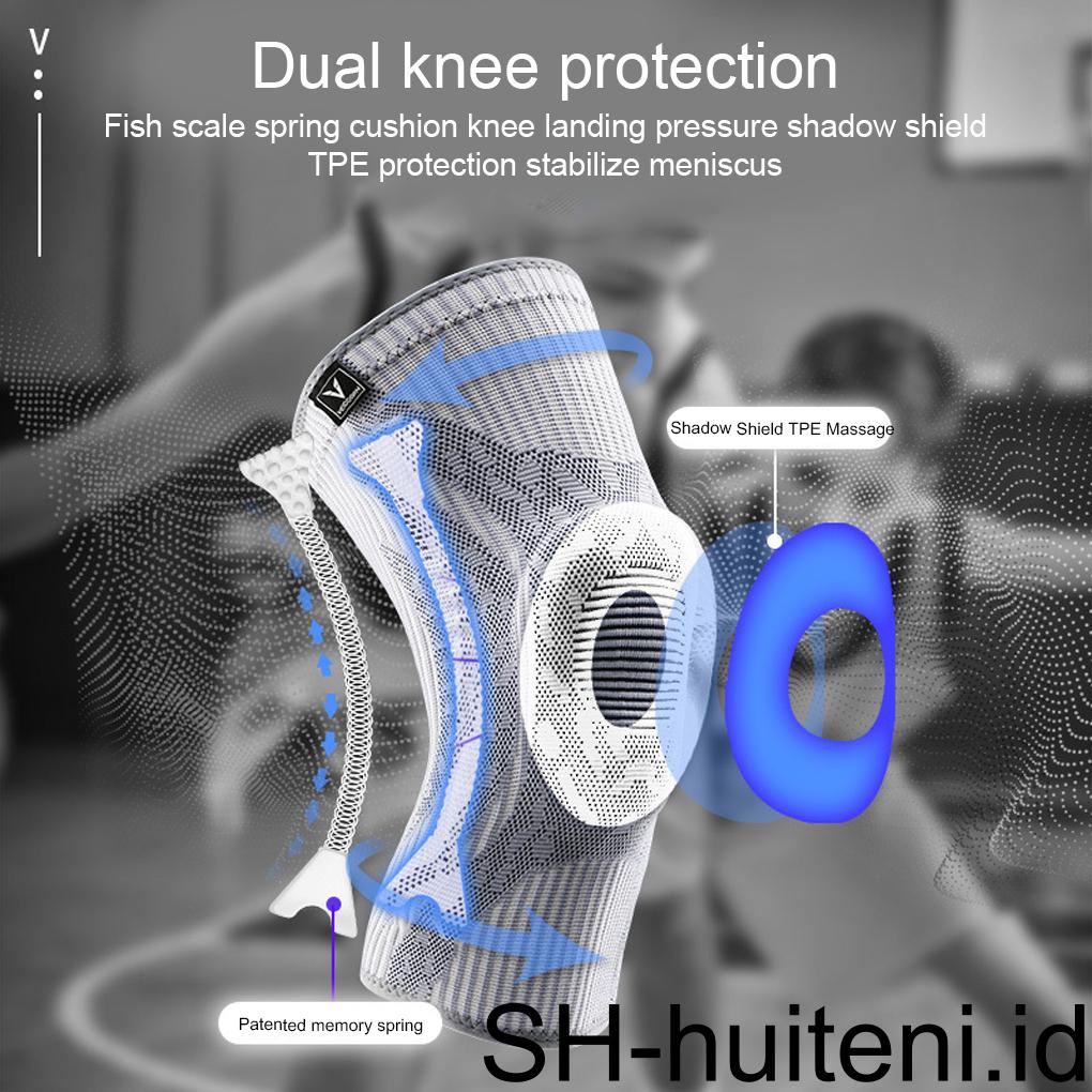 Pelindung Lengan Lutut Dengan Per Penopang Kneepads Breathable Knee Brace Untuk Cedera Gym Basket Security Protection