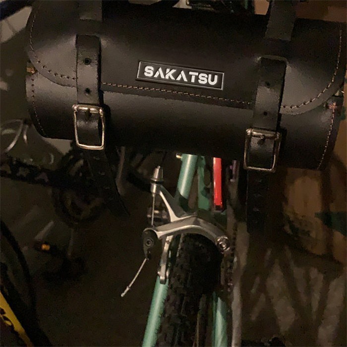 TABUNG MOTOR Just Ride / Tas Jas Hujan Motor Kulit / Tas Samping Retro - Cokelat