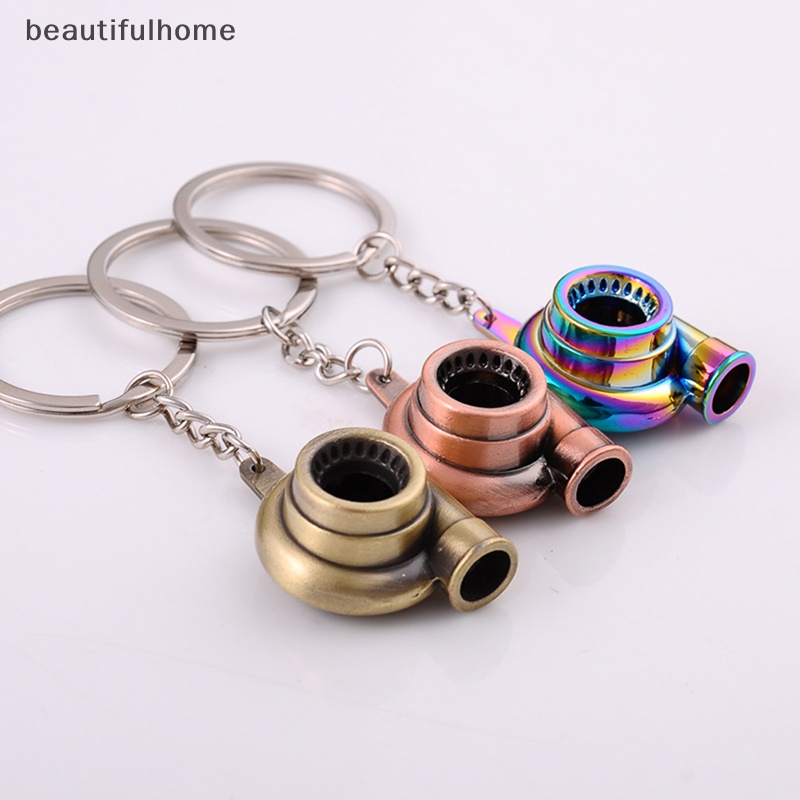 {Cantikhome} Gantungan Kunci Mini Turbo Turbocharger Spinning Turbine Key Chain Ring Keyring.