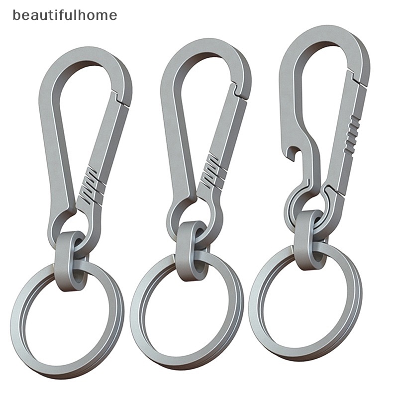 {Cantikrumah} Gesper Titanium Alat Luar Ruangan Titanium Alloy Gantungan Kunci Tiranium Gesper Kunci Gantungan Aksesoris Mobil Gantungan Kunci Liontin Hadiah Untuk Pria.