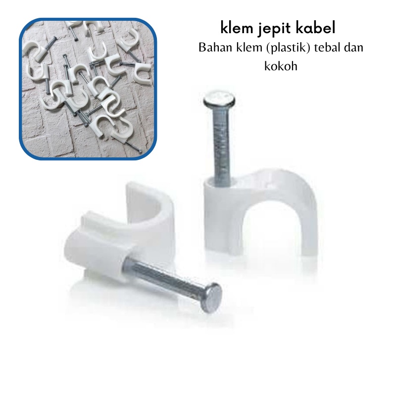 GOS A108 -  Klem Jepit Kabel 7 mm Cable Clips Clamp DIJAMIN PAKU BETON