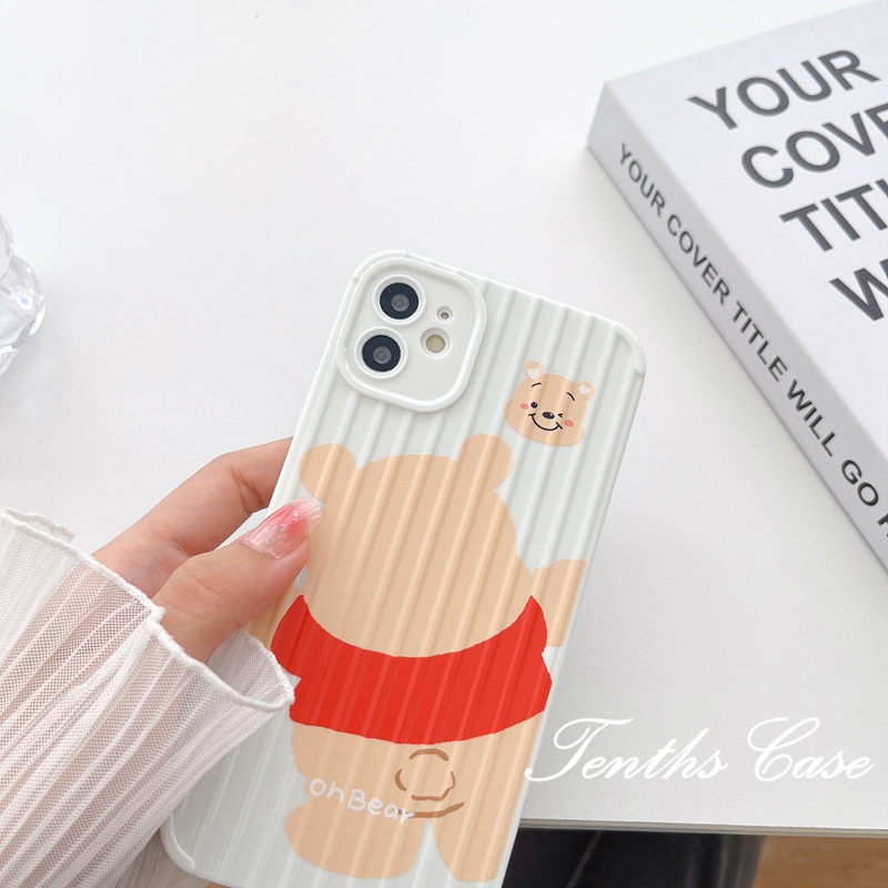 IPHONE Kompatibel Untuk Iphone14 13 12 11 Pro Max X XR Xs Max8 7 6 6s Plus SE 2020sarung Bagasi Gaya Pasangan Casing Ponsel Motif Beruang Kecil Yang Lucu