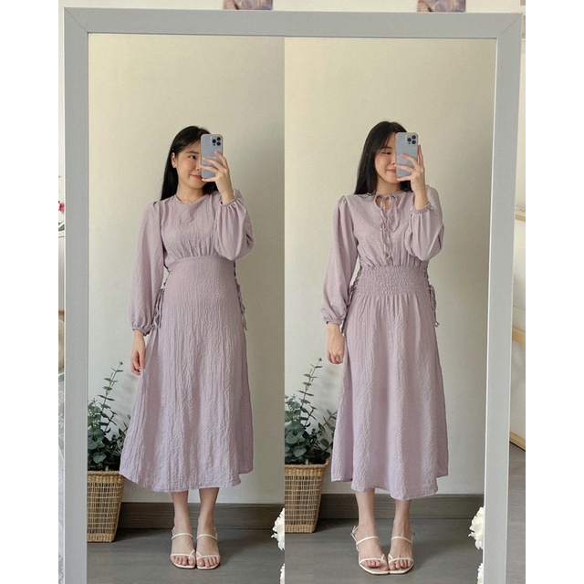 KANON - Hiyorin Crinkle Reversible Dress - Dress pantai midi bolak balik unik korean look