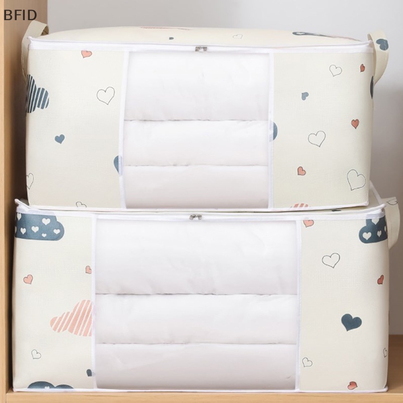 [BFID] Lemari Pakaian Organizer Kapasitas Besar Quilt Storage Bag Kotak Pakaian Wadah Tempat Tidur Kain Polyester Tas Penyimpanan Tahan Debu [ID]