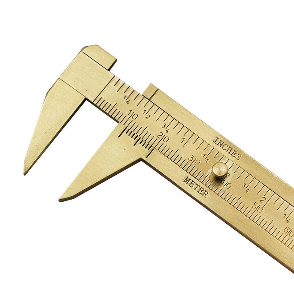 Lanfy Jangka Sorong Mini Retro Double Scale Copper Sliding Pocket Vernier Caliper Ruler Untuk Alat Ukur