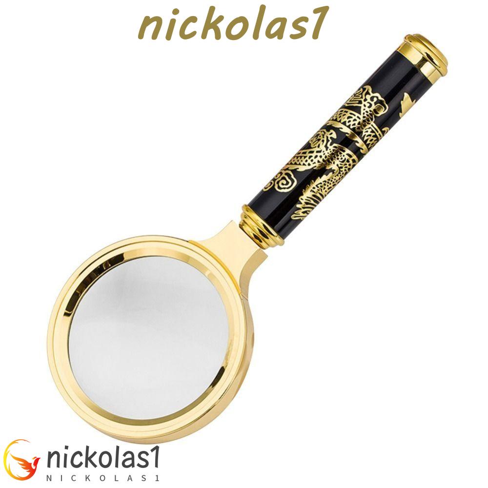 Nickolas1 Handheld 10X Magnifying Glass 60mm 80mm 100mm Portable Untuk Membaca Koran Perhiasan Kaca Optik