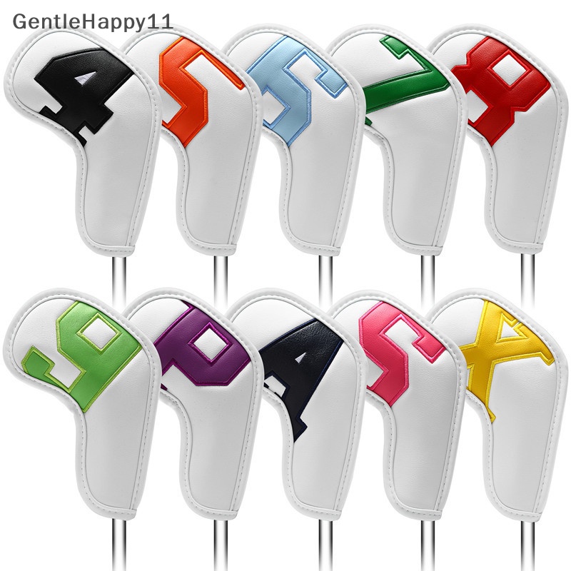 Gentlehappy 10pcs 6warna High-end golf Iron head cover Iron Penutup Kepala Wedge cover 4-9 ASPX id