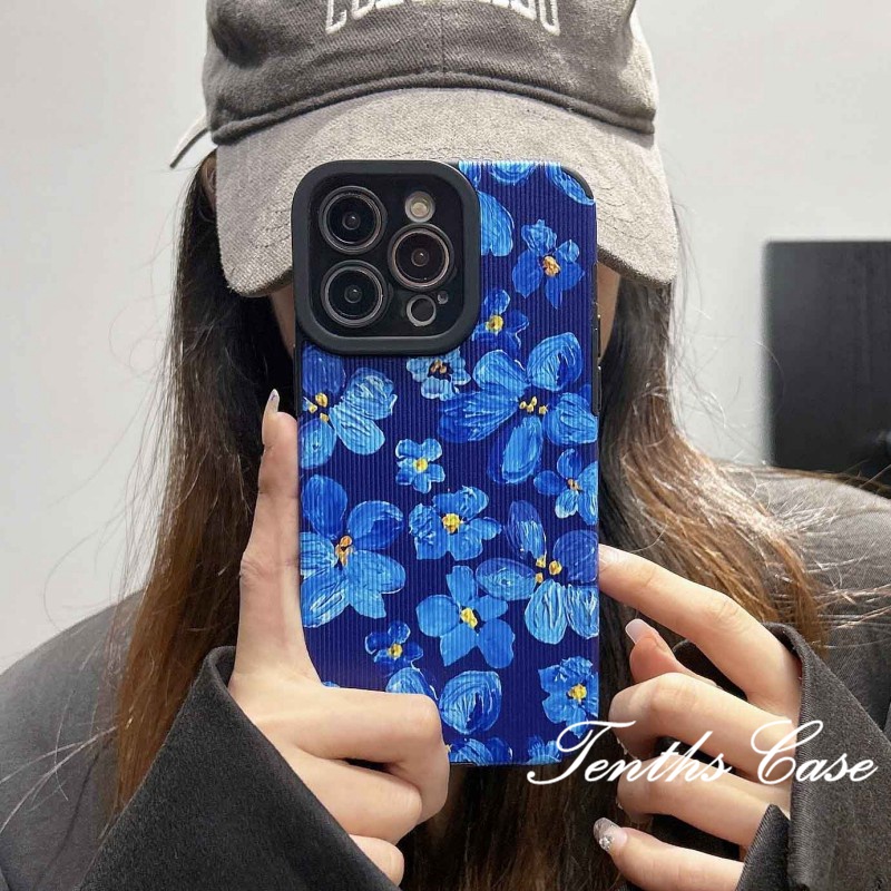 Kompatibel Untuk Iphone14 13 12 11 Pro Max X XR Xs Max7 8 Plus Se2020 Lukisan Cat Minyak Bunga Casing Ponsel Soft Back Cover