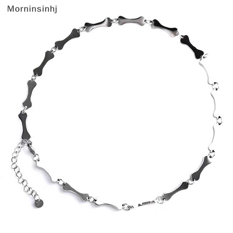 Mornin Titanium Steel Tidak Luntur Sederhana Tulang Kalung Klavikula Rantai Gelang Untuk Pria Wanita Gothic Pesta Perhiasan Hadiah id