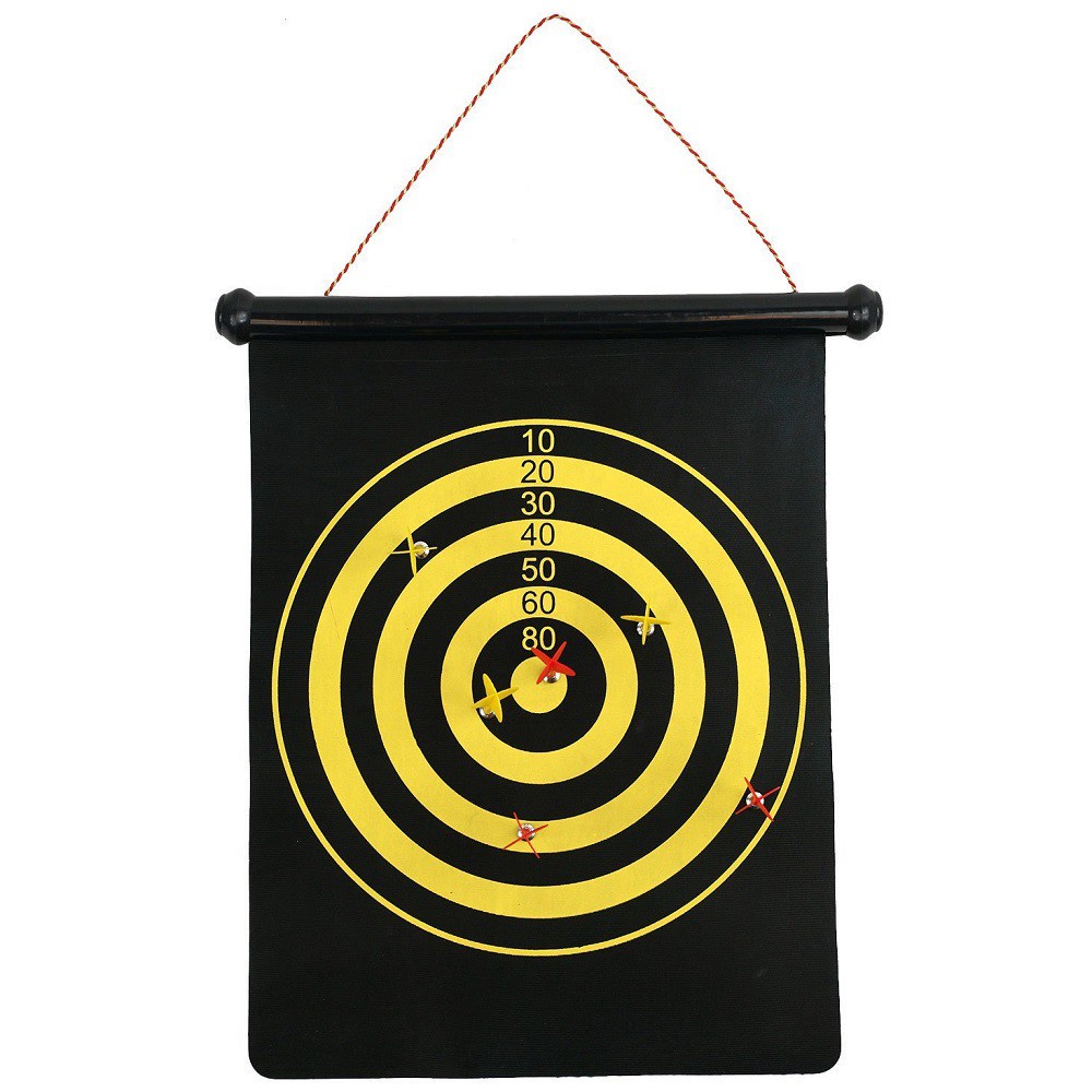 Double Sided Hanging Magnetic Dart Board Set Game 15 Inch with 6 Magnetic Arrow