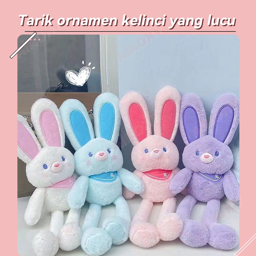 Aikoky Gantungan Kunci Boneka Kelinci Telinga Panjang / Rabbit Doll Plush Toy Keychain