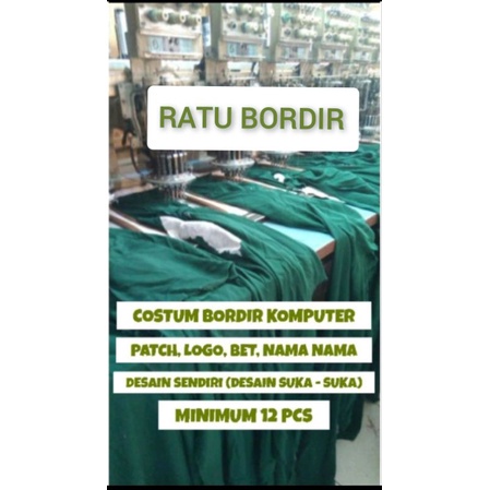 Bordir Bordir Patch Komputer Custom Desain Sendiri, Desain embrodery ,Logo sekolah, Bordir Nama, Bet