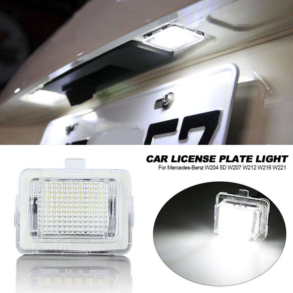 Openmall 1Pc 18LED Nomor Mobil Plat Lampu Lampu No Error Canbus 12V Putih Untuk Mercedes-Benz W204 5D W207 W212 W216 W221 G6T1