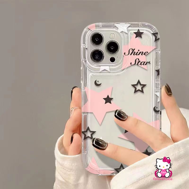 Lovely Shine Star Soft Airbag Case Untuk Redmi 12C 9a1 9T A2 10 9C NFC 10A 9A Redmi Note 11 8 10 Pro Max 9 10s 10 11s POCO F4 Fun Dog Whale Ins Korea Creative Ikatan Simpul Stars Cover