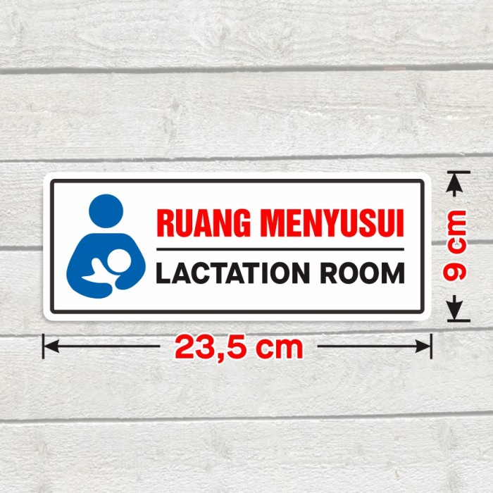 

Stiker Sign Ruang Menyusui Sticker Vinyl Tahan Air Pintu Lactation Room 23,5 x 9 cm