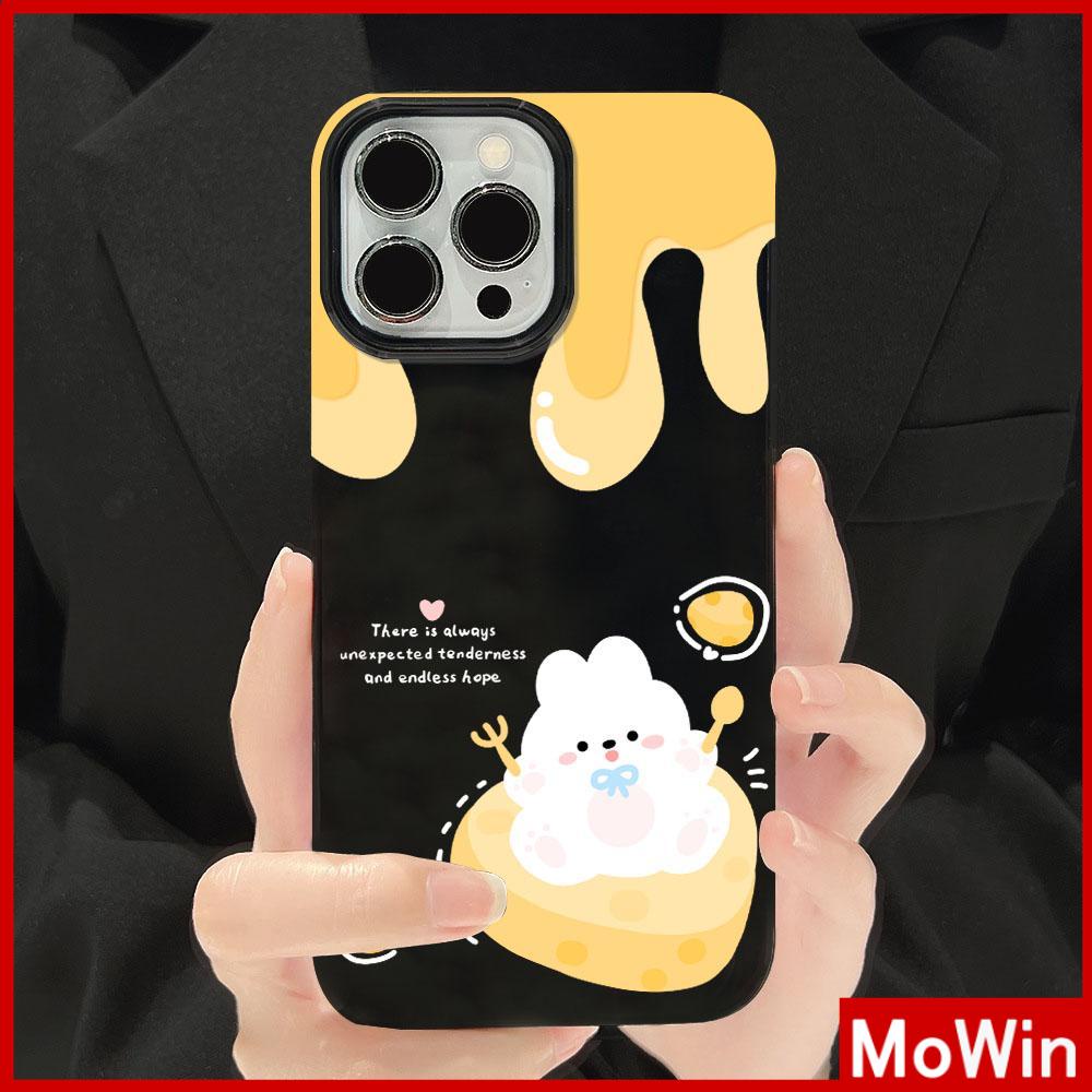 Case iPhone 14 Pro max iPhone Case Hitam Glossy TPU Soft Shell Tahan Guncangan Perlindungan Kamera Kelinci Lucu Keju Kompatibel dengan iPhone 13 Pro max 12 Pro Max 11 xr xs max 7Plus 8Plus