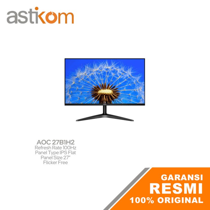 LED Monitor 27&quot; AOC 27B1H2 IPS 1080p FHD 100Hz VGA HDMI