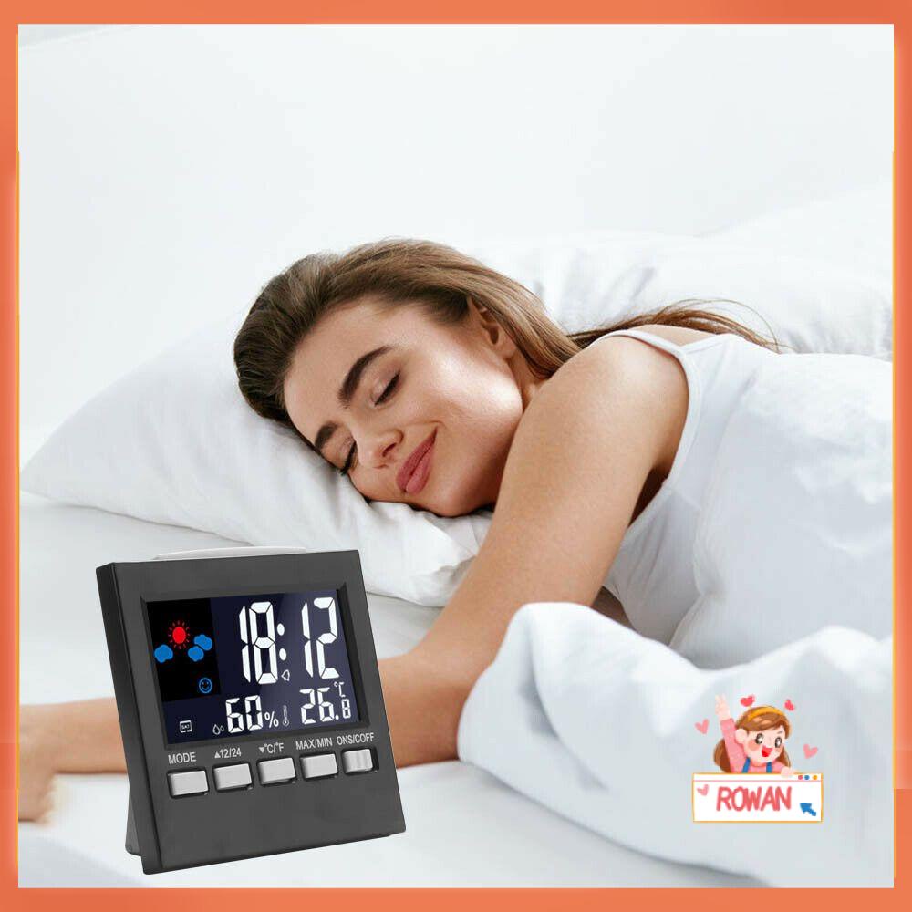 R-FLOWER Jam Weker Digital LED Smart Number Clock Thermometer Meteran