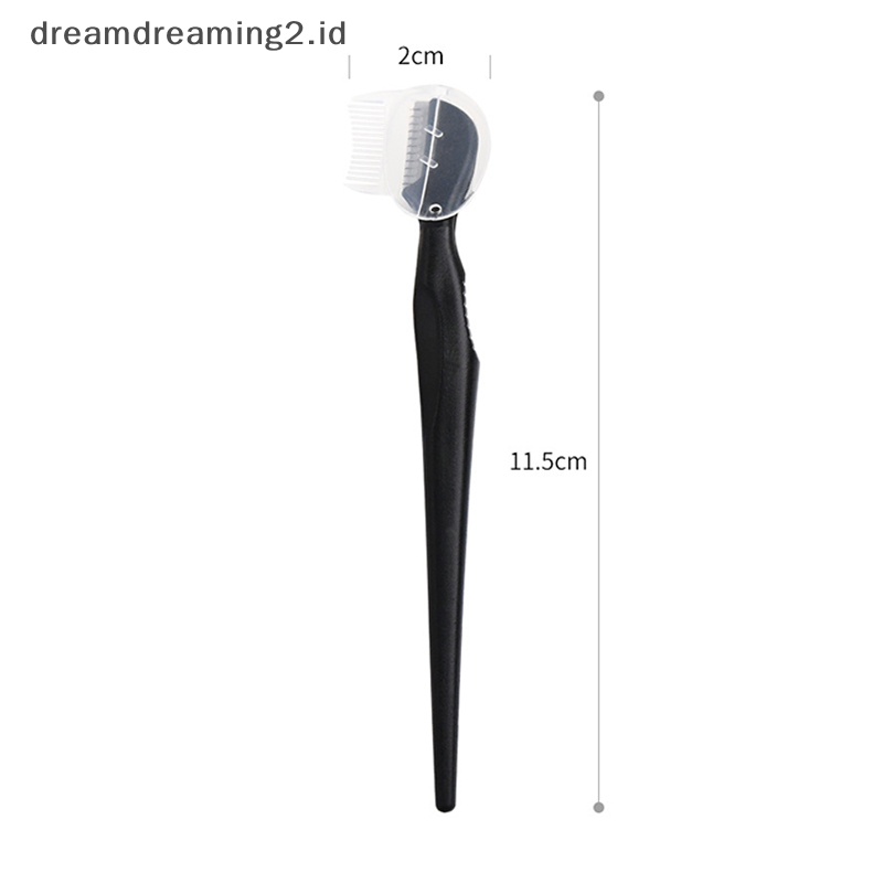 (drea) Alat Kecantikan Jala Hitam Kepala Kecil Gagang Lurus Dengan Tutup Trimmer Alis //