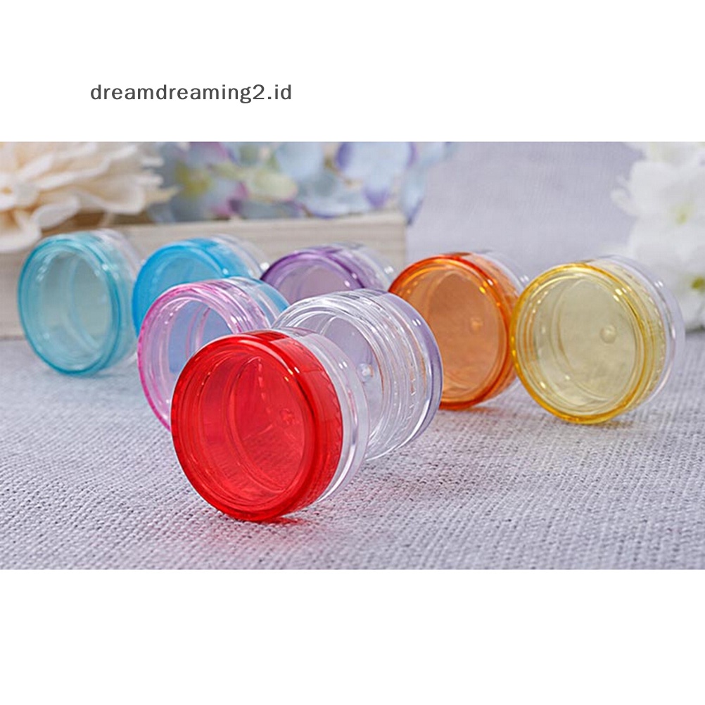 (drea) 10pcs 5ml Kosmetik Kosong Jar Pot Eyeshadow Makeup Wajah Cream Wadah Botol //