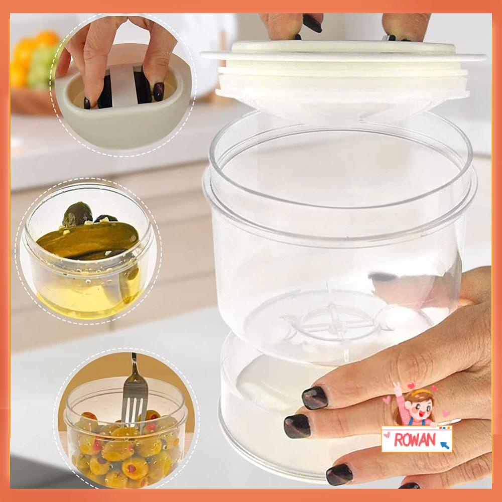 R-FLOWER Toples Acar Pemisahan Kering Alat Dapur Dengan Wadah Flip Penyimpanan Makanan Tangki Sayur Olives Container
