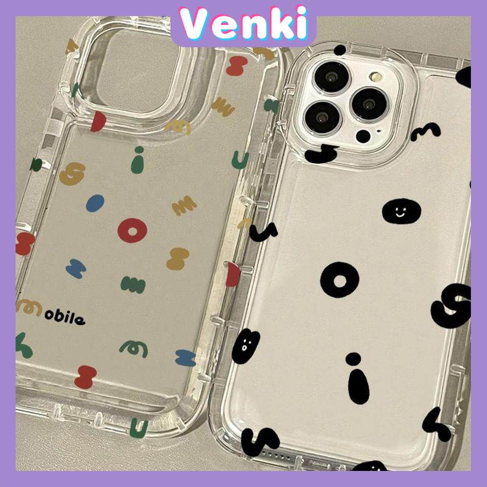 VENKI - Untuk iPhone 11 Case Bening Phone Case TPU Soft Airbag Shockproof Protection Camera Simple Cute Huruf Kecil Kompatibel dengan iPhone 14 13 Pro Max iPhone 12 Pro Max XR XS