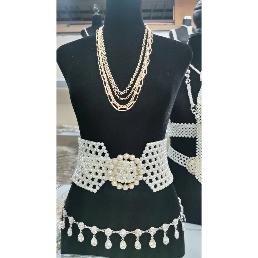 Ikat Rantai Pinggang FOUR LAYERS Multi Fungsi bisa jadi Kalung Belt Korea Fashion Wanita trendy Cewe Aksesoris