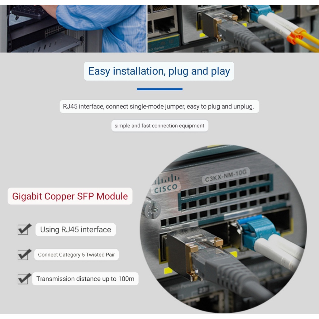 SFP RJ45 1.25g Gigabit Support Mikrotik Huawei