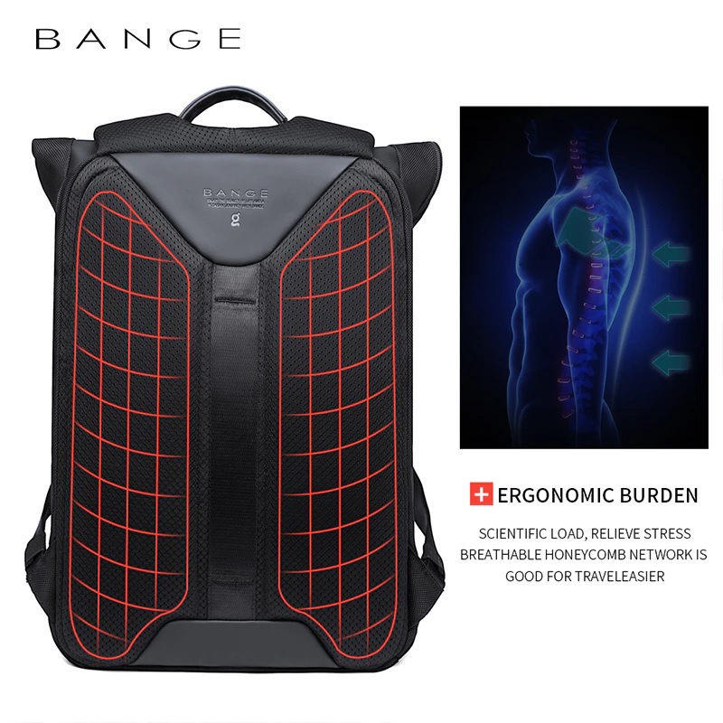 AKN88 - BANGE BG-G62 - Tas Ransel Pria Laptop Backpack 15.6 Inch