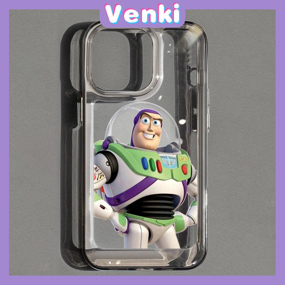 VENKI - Untuk iPhone 11 Case Clear Hard Space Phone Case Airbag Shockproof Protection Camera Karakter Kartun Klasik Lucu Kompatibel dengan iPhone 14 13 Pro Max iPhone 12 Pro Max XR